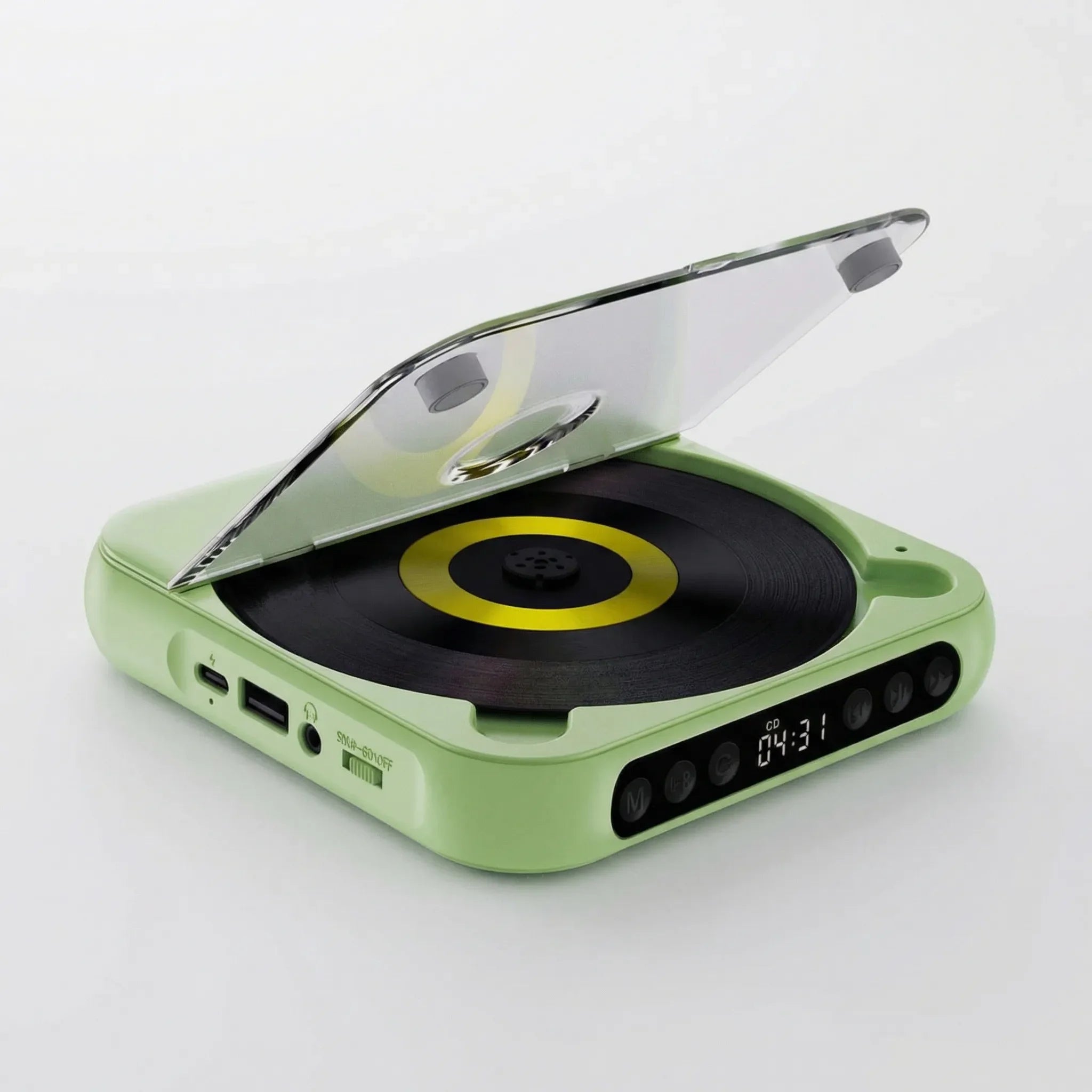 Draagbare Bluetooth CD-Speler – Compact & Oplaadbaar – Geschikt voor CD, CD-R, CD-RW & MP3 – Inclusief USB-C – Wireless & 3,5mm Audio | Sansoti