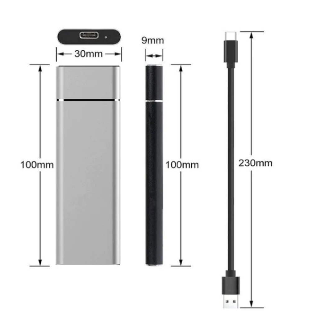 Externe Harde Schijf 8TB - Draagbare SSD met USB Aansluiting - Compacte Opslagoplossing voor Laptop, PC en Mac - Plug & Play Data-opslag - Zwart Blauw Zilver Rood | Sansoti