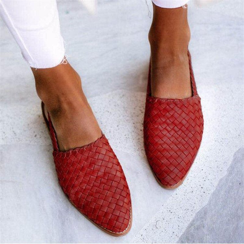 Gevlochten Slingback Sandaal met Lage Hak – Handgemaakt Look Instapper voor Dames – Zomerse Casual Schoen | Sansoti