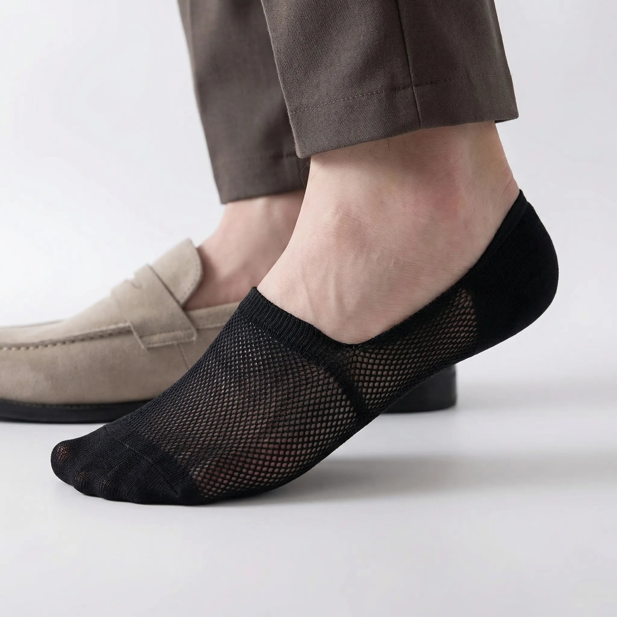 Onzichtbare Enkelsokken Met Antislipzool – No-Show Herensokken Voor Sneakers & Lage Schoenen – EU 38-46 – 6 Kleuren | Sansoti