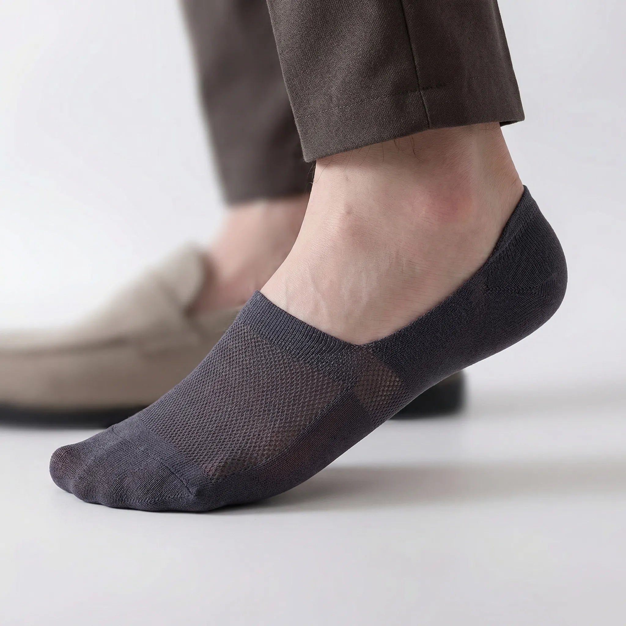 Onzichtbare Enkelsokken Met Antislipzool – No-Show Herensokken Voor Sneakers & Lage Schoenen – EU 38-46 – 6 Kleuren | Sansoti