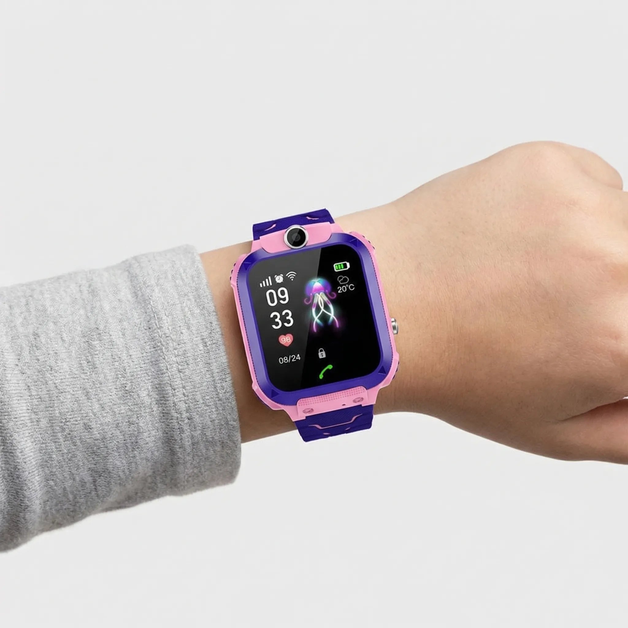 Smartwatch met GPS-Tracker voor Kinderen — Belfunctie + SOS-Knop + Camera — Verstelbare Band 5 Kleuren | Sansoti