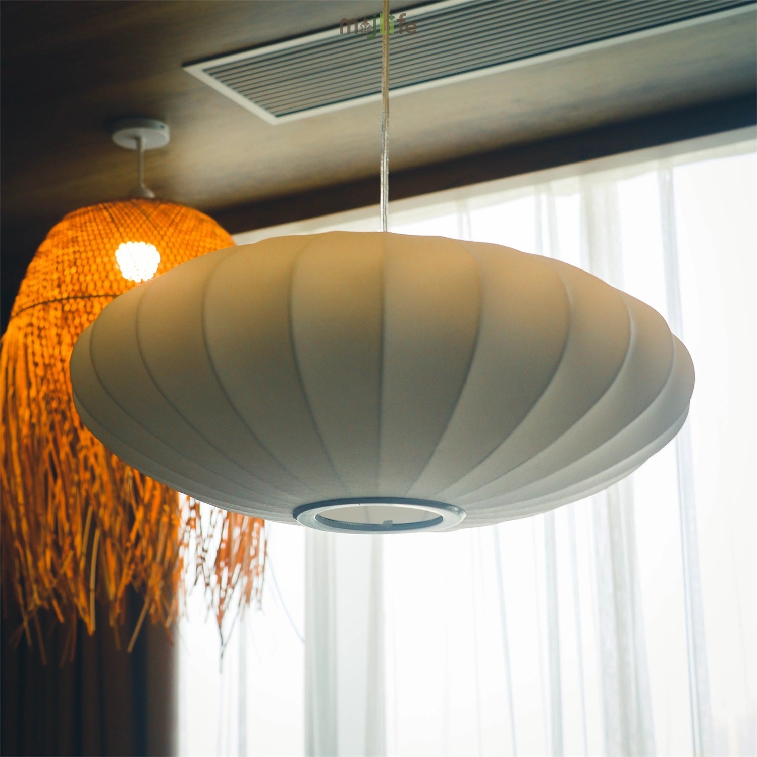 Bubbel Hanglamp met Stalen Draadstructuur Wit Ø40cm Moderne Verlichting | Sansoti