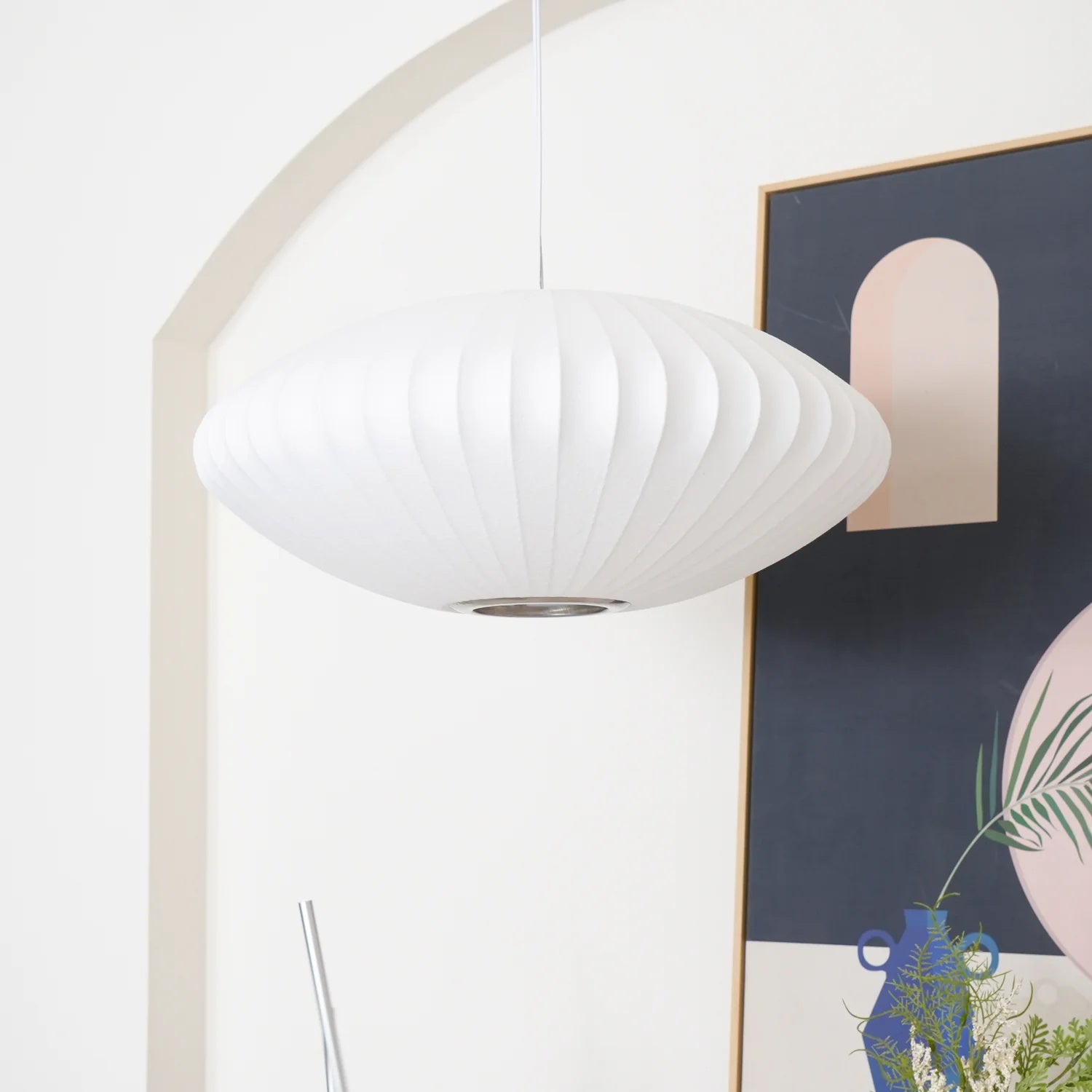 Bubbel Hanglamp met Stalen Draadstructuur Wit Ø40cm Moderne Verlichting | Sansoti