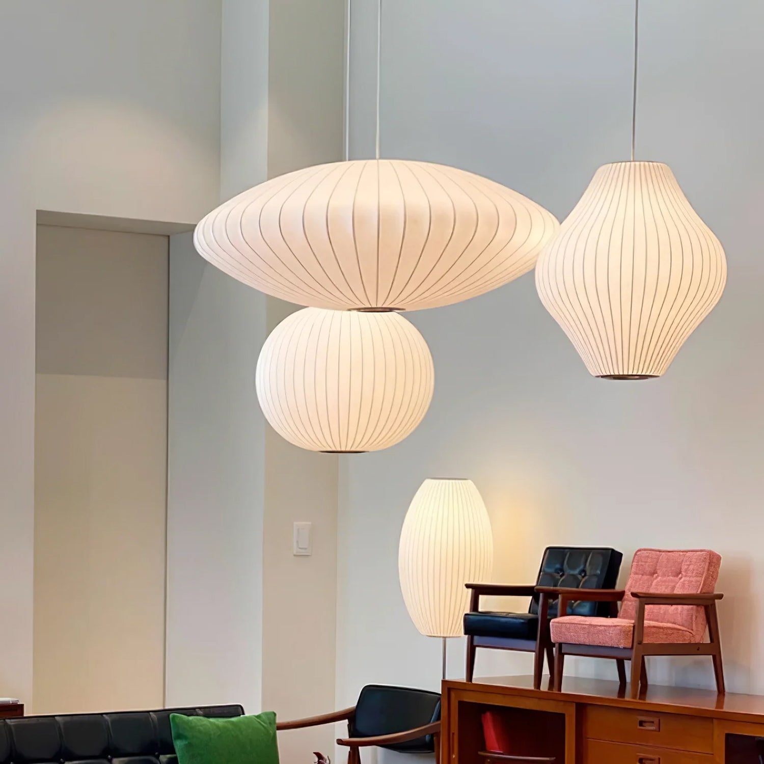Bubbel Hanglamp met Stalen Draadstructuur Wit Ø40cm Moderne Verlichting | Sansoti