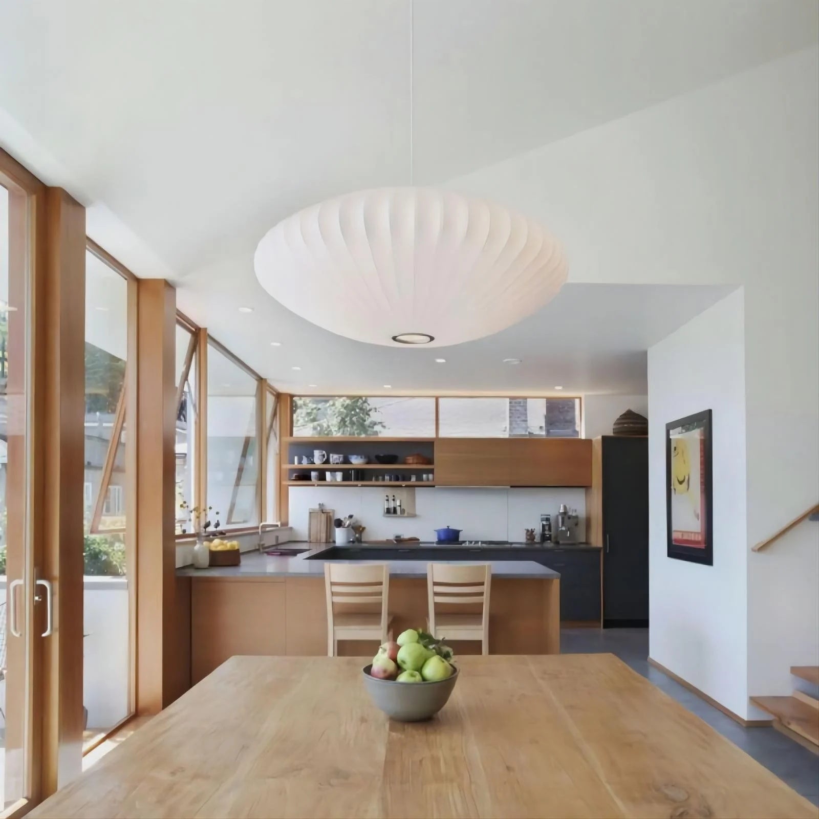 Bubbel Hanglamp met Stalen Draadstructuur Wit Ø40cm Moderne Verlichting | Sansoti