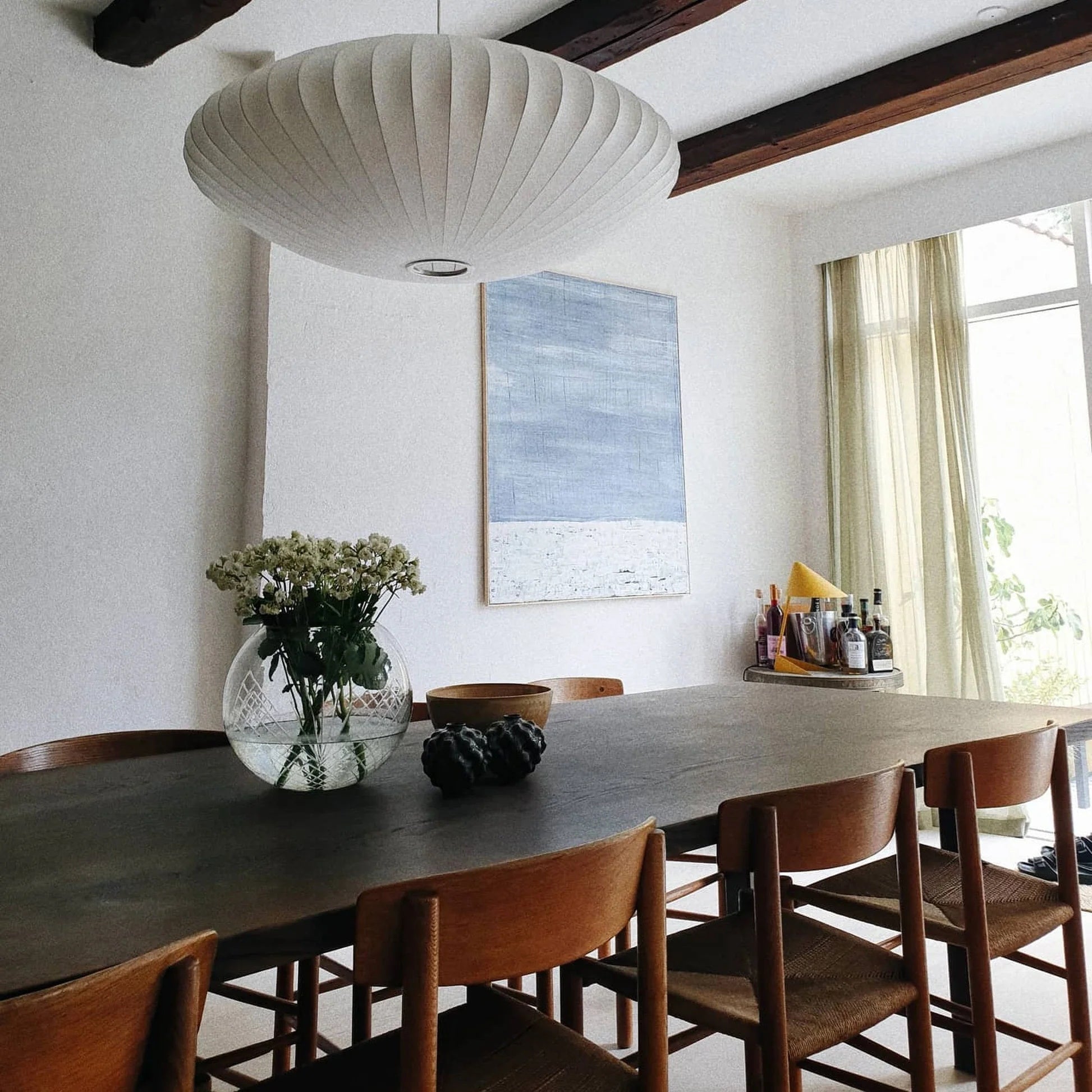 Bubbel Hanglamp met Stalen Draadstructuur Wit Ø40cm Moderne Verlichting | Sansoti