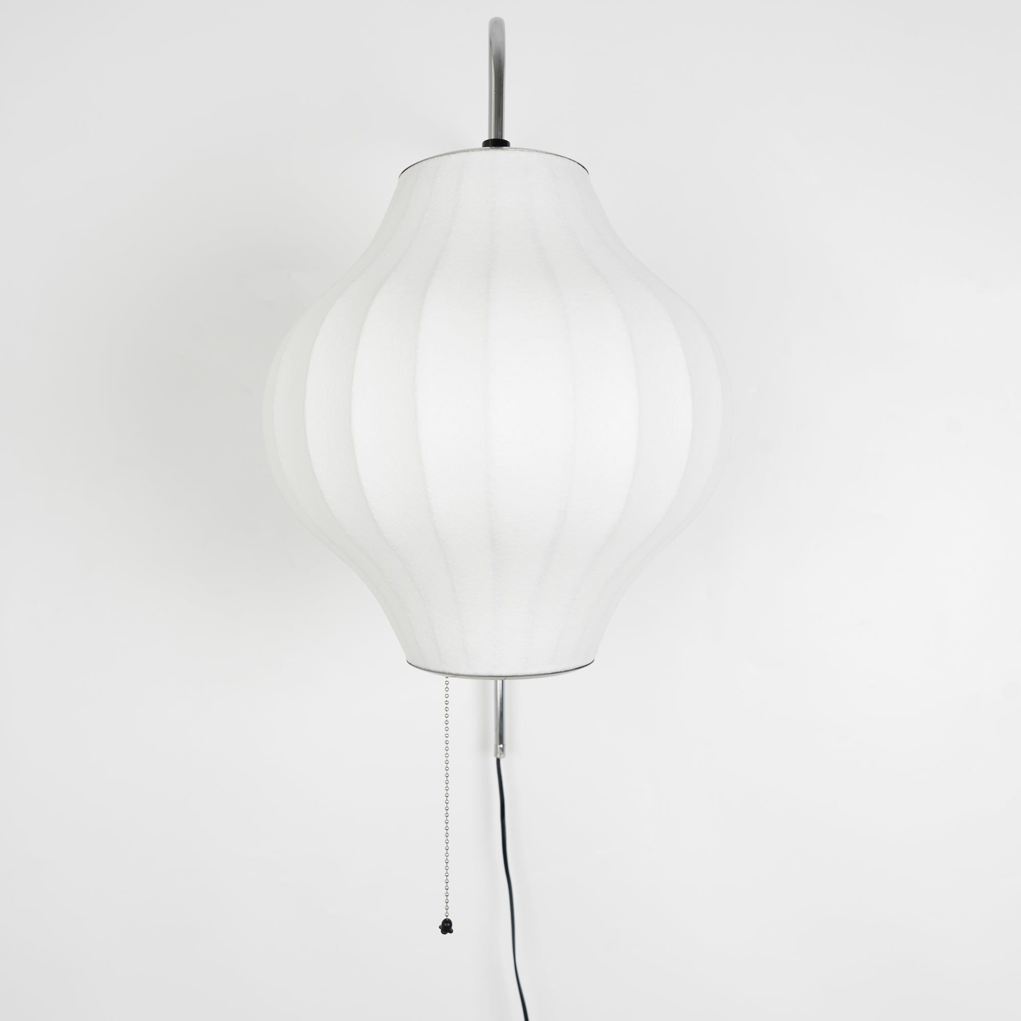 Wandlamp Zijden Kap Walnoot Metaal Wit Woonkamer Slaapkamer | Sansoti