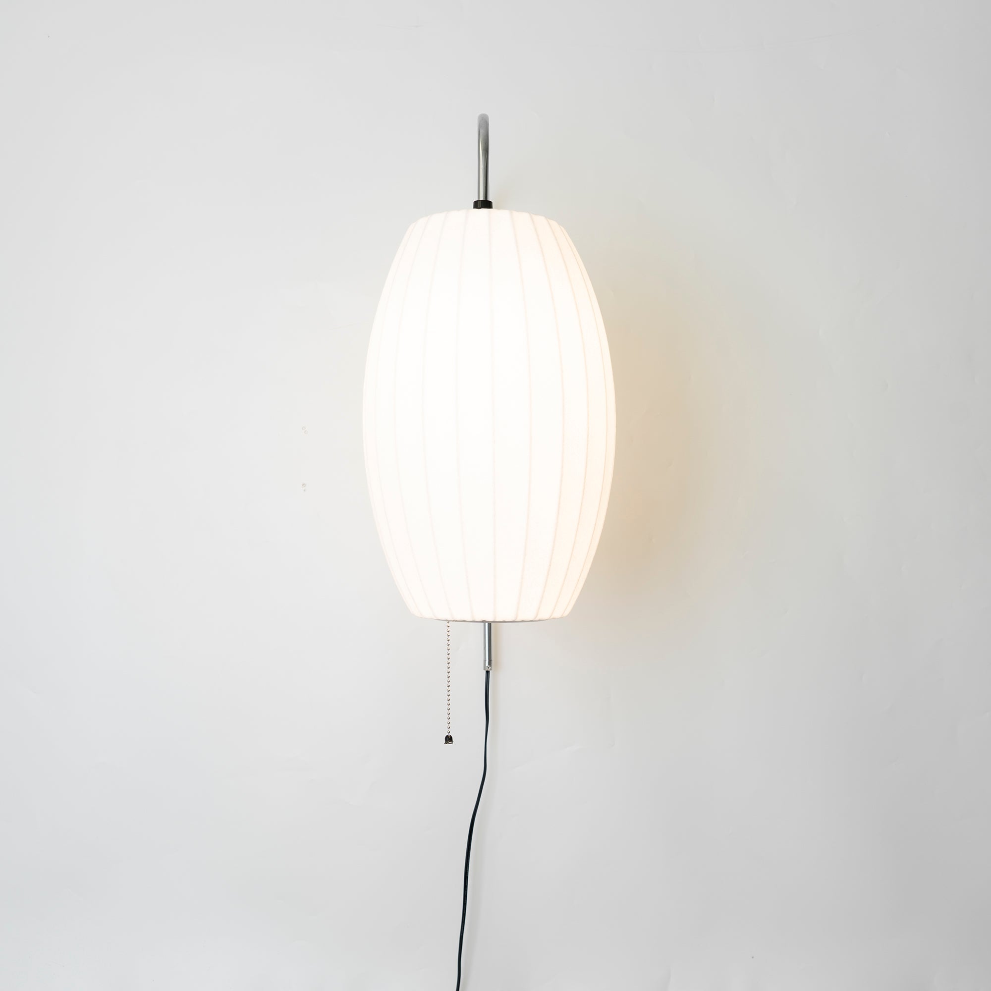 Wandlamp Zijden Kap Walnoot Metaal Wit Woonkamer Slaapkamer | Sansoti