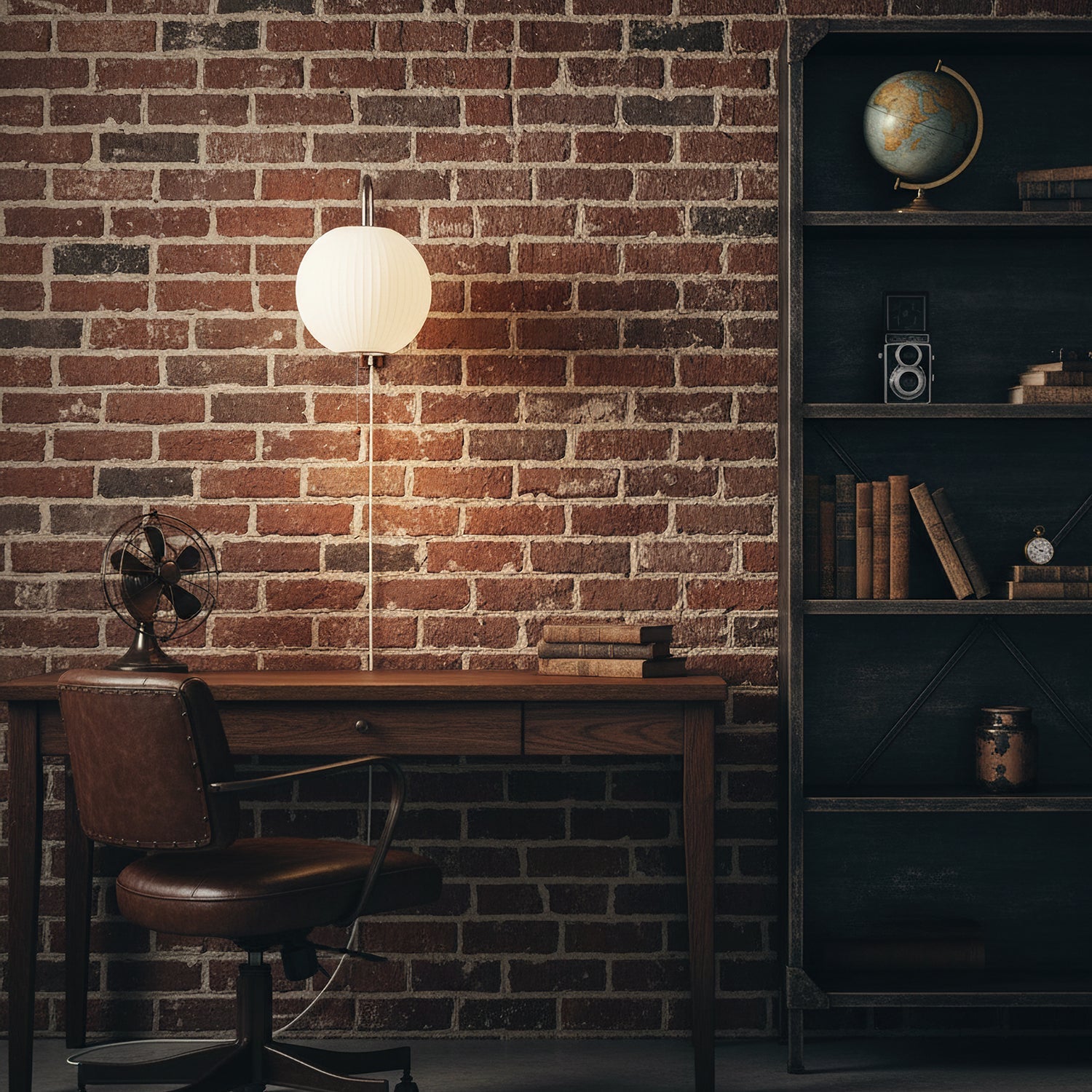 Wandlamp Nelson Bubble Polymeer Staalwire Walnoot Wit Mid-Century E27 4 Vormen Slaapkamer | Sansoti