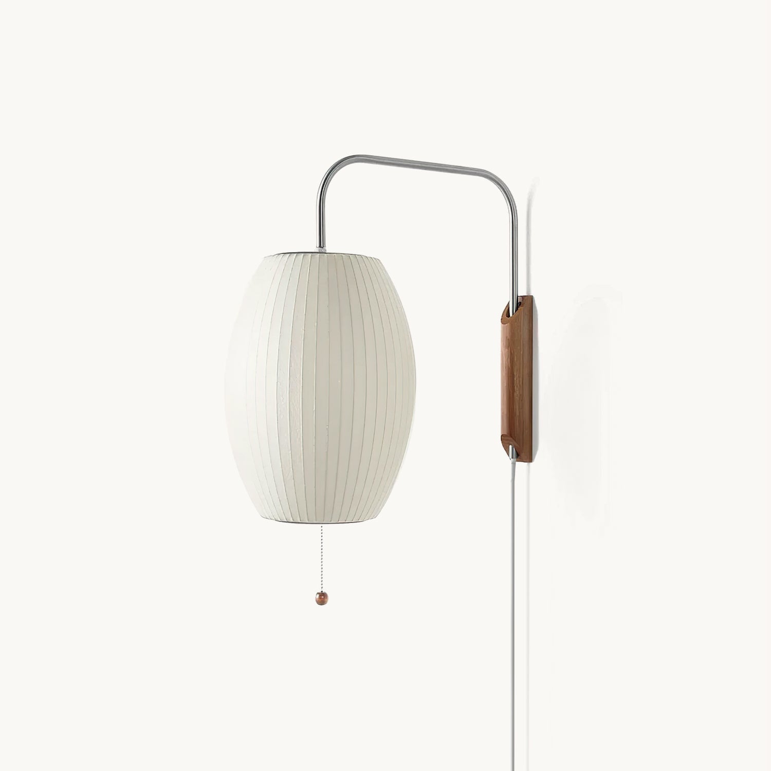 Wandlamp Nelson Bubble Polymeer Staalwire Walnoot Wit Mid-Century E27 4 Vormen Slaapkamer | Sansoti