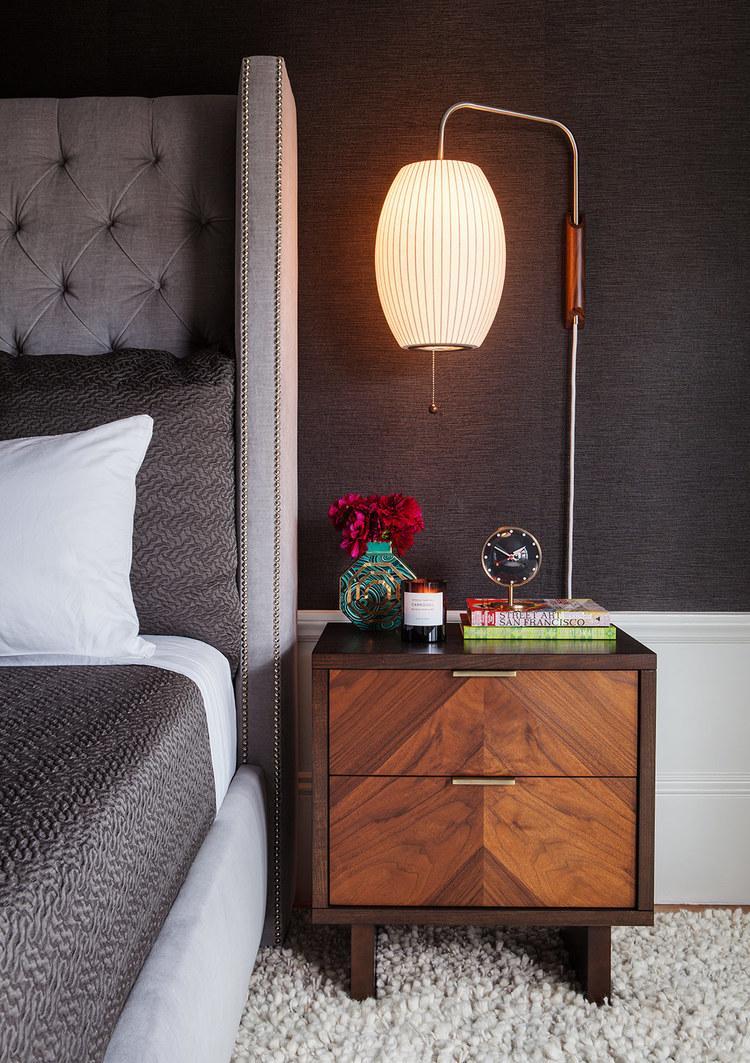 Wandlamp Zijden Kap Walnoot Metaal Wit Woonkamer Slaapkamer | Sansoti