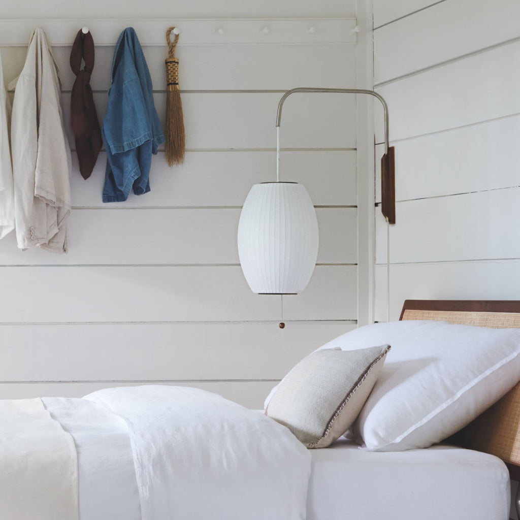 Wandlamp Nelson Bubble Polymeer Staalwire Walnoot Wit Mid-Century E27 4 Vormen Slaapkamer | Sansoti