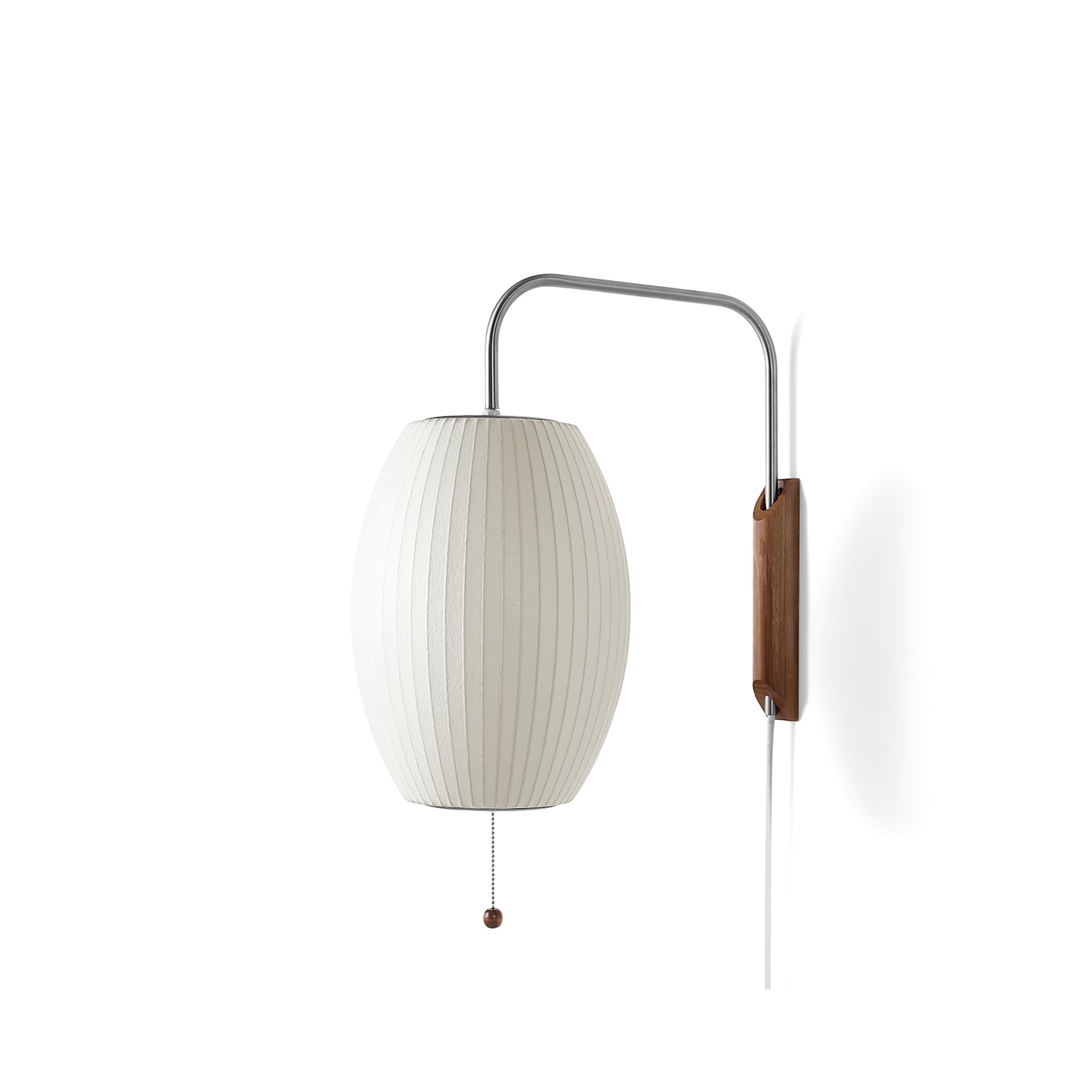 Wandlamp Nelson Bubble Polymeer Staalwire Walnoot Wit Mid-Century E27 4 Vormen Slaapkamer | Sansoti