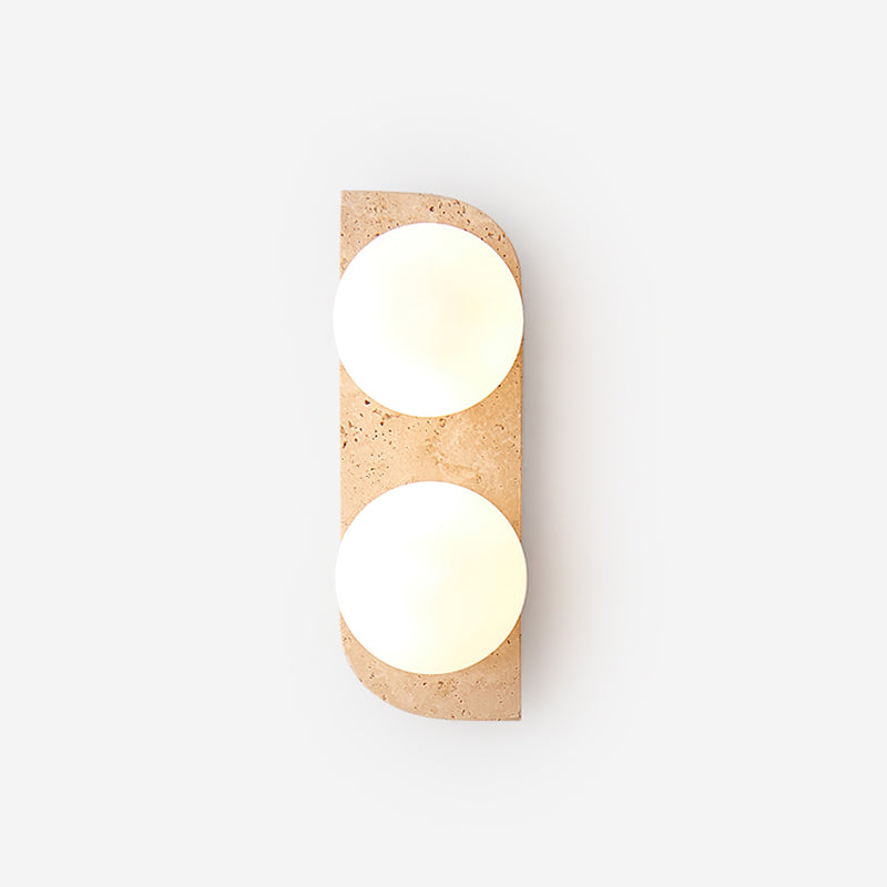 Wandleuchte Travertin G9 Glas Holz Beige Wohnzimmer Flur Badezimmer Minimalistische Wandleuchte Stimmungslicht Natürliches Design | Restfield
