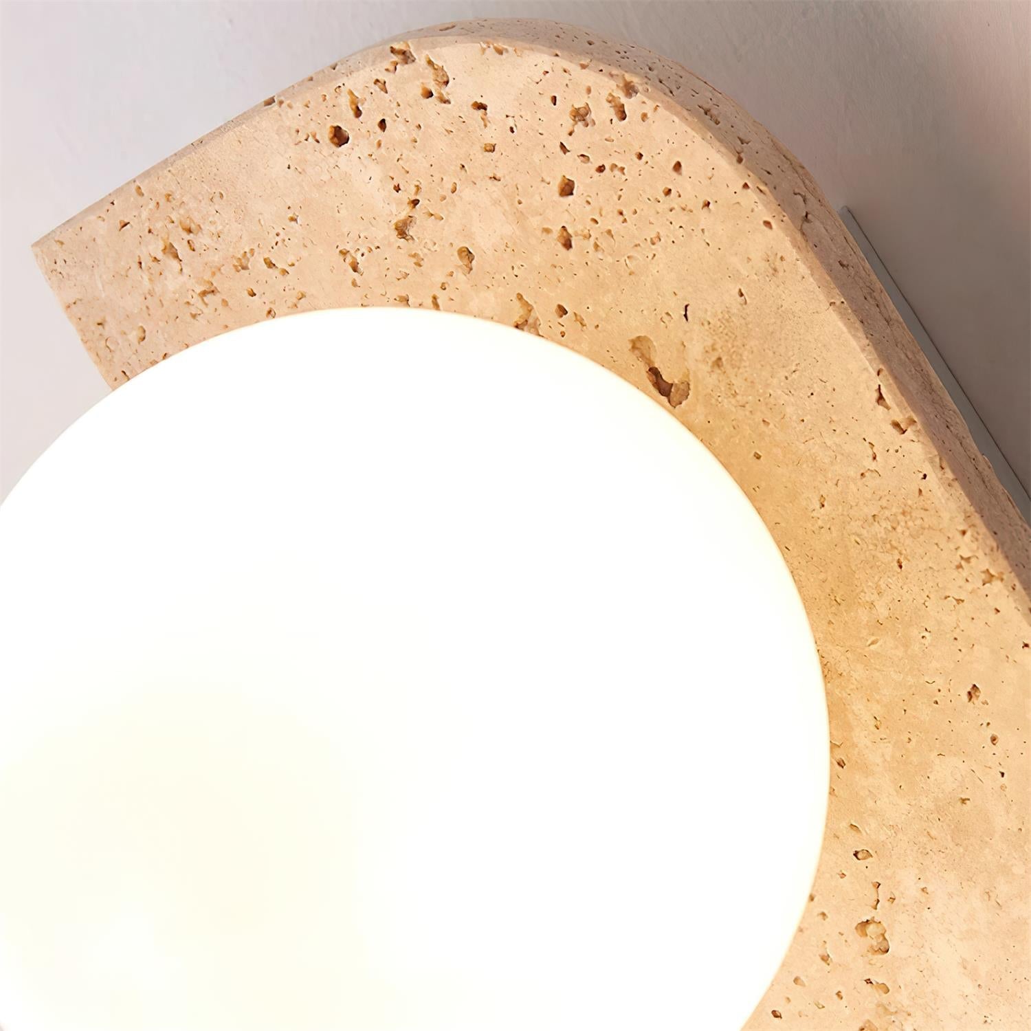 Wandleuchte Travertin G9 Glas Holz Beige Wohnzimmer Flur Badezimmer Minimalistische Wandleuchte Stimmungslicht Natürliches Design | Restfield