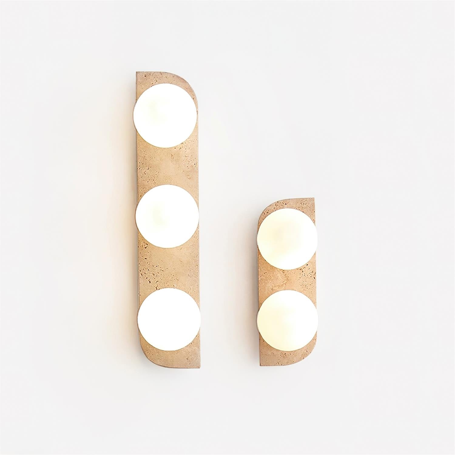 Wandleuchte Travertin G9 Glas Holz Beige Wohnzimmer Flur Badezimmer Minimalistische Wandleuchte Stimmungslicht Natürliches Design | Restfield
