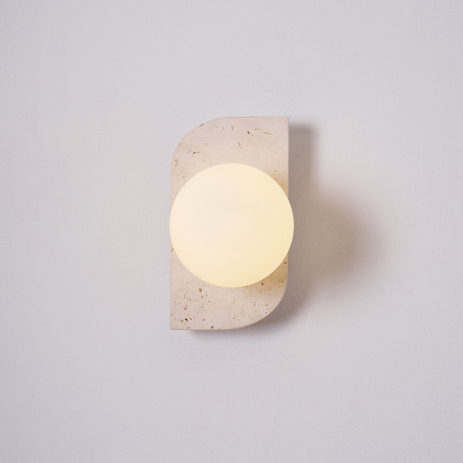 Wandleuchte Travertin G9 Glas Holz Beige Wohnzimmer Flur Badezimmer Minimalistische Wandleuchte Stimmungslicht Natürliches Design | Restfield