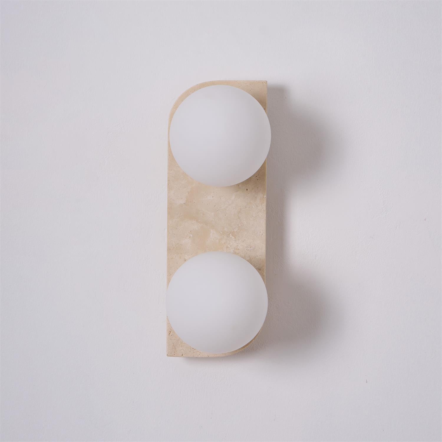 Wandleuchte Travertin G9 Glas Holz Beige Wohnzimmer Flur Badezimmer Minimalistische Wandleuchte Stimmungslicht Natürliches Design | Restfield