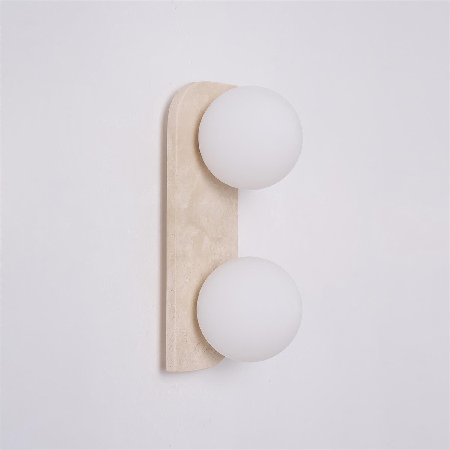 Wandleuchte Travertin G9 Glas Holz Beige Wohnzimmer Flur Badezimmer Minimalistische Wandleuchte Stimmungslicht Natürliches Design | Restfield