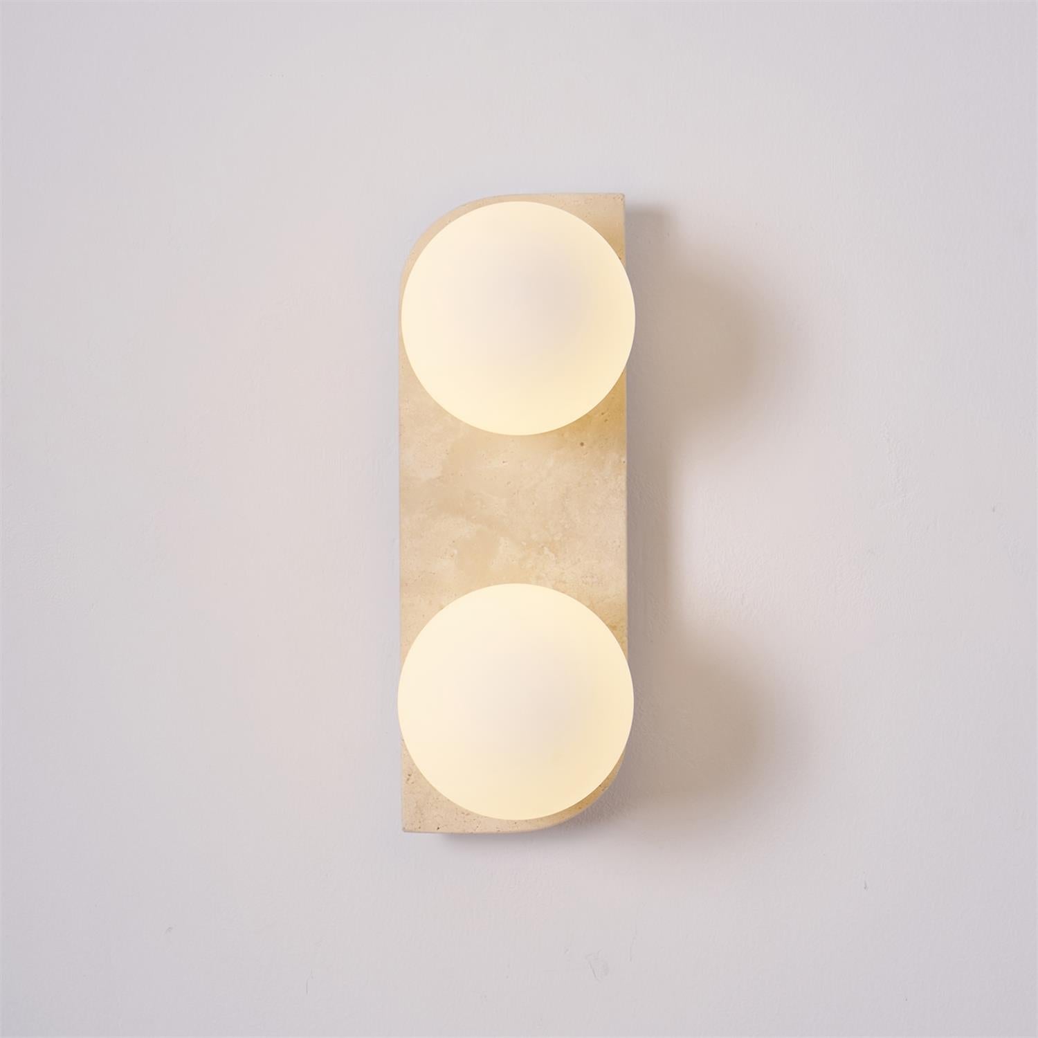 Wandleuchte Travertin G9 Glas Holz Beige Wohnzimmer Flur Badezimmer Minimalistische Wandleuchte Stimmungslicht Natürliches Design | Restfield