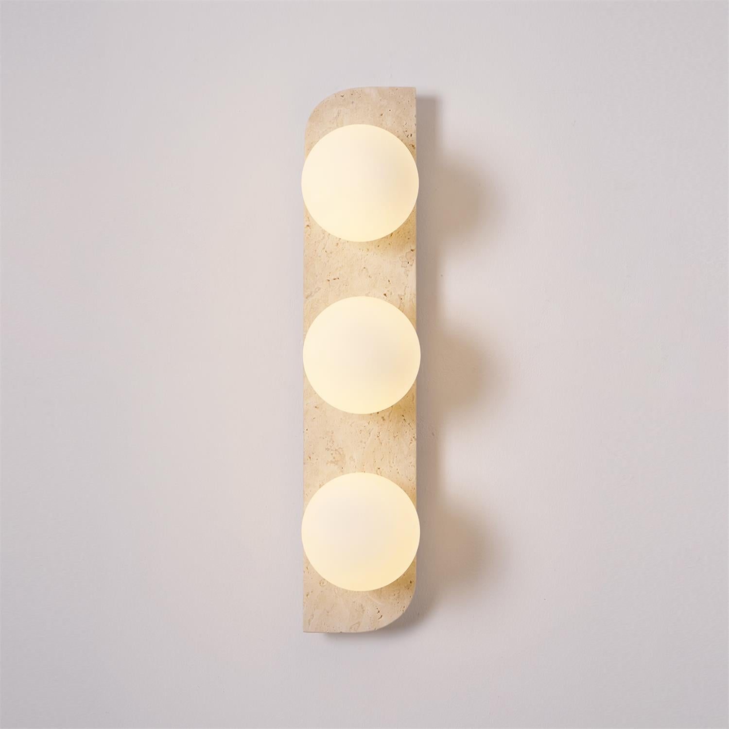 Wandleuchte Travertin G9 Glas Holz Beige Wohnzimmer Flur Badezimmer Minimalistische Wandleuchte Stimmungslicht Natürliches Design | Restfield