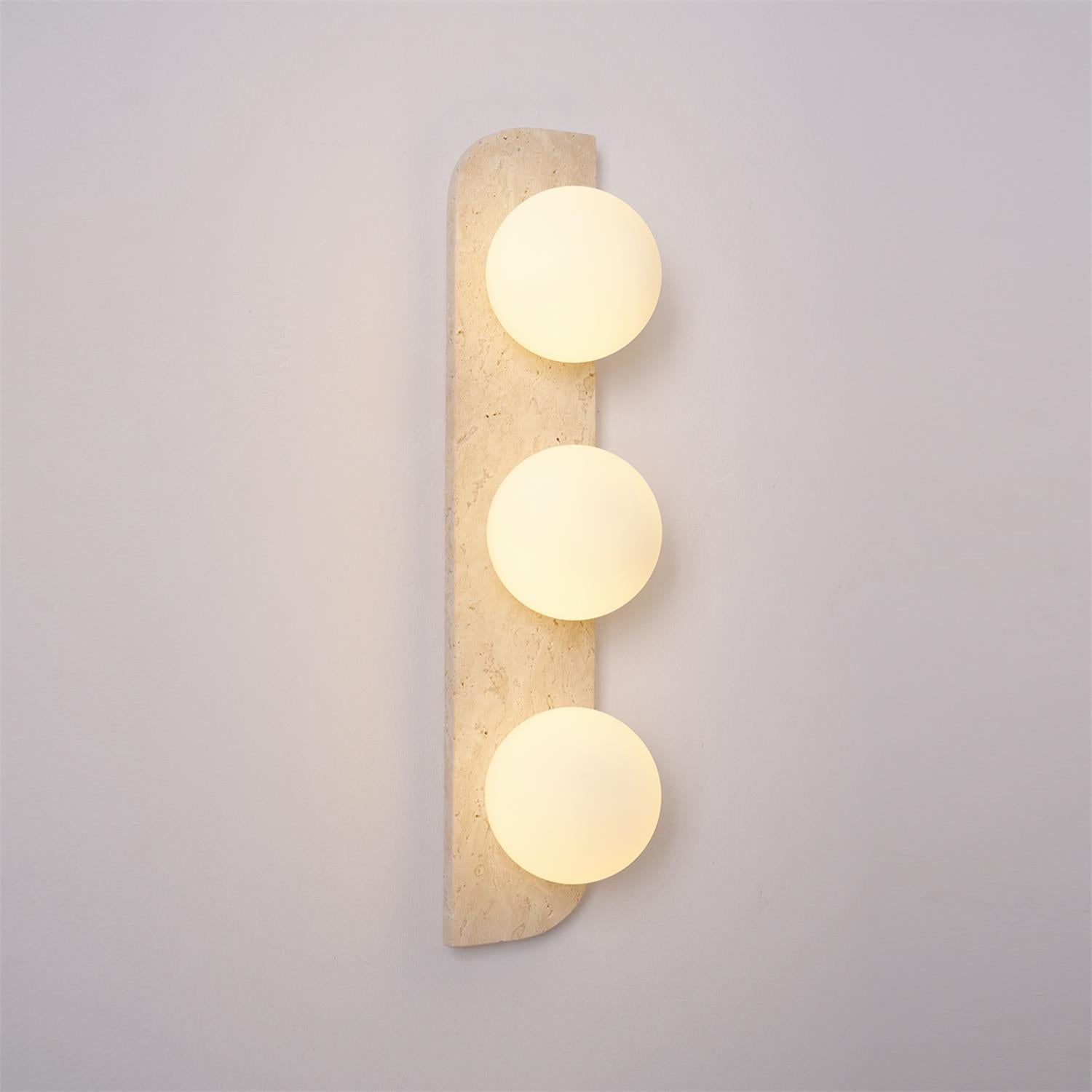 Wandleuchte Travertin G9 Glas Holz Beige Wohnzimmer Flur Badezimmer Minimalistische Wandleuchte Stimmungslicht Natürliches Design | Restfield