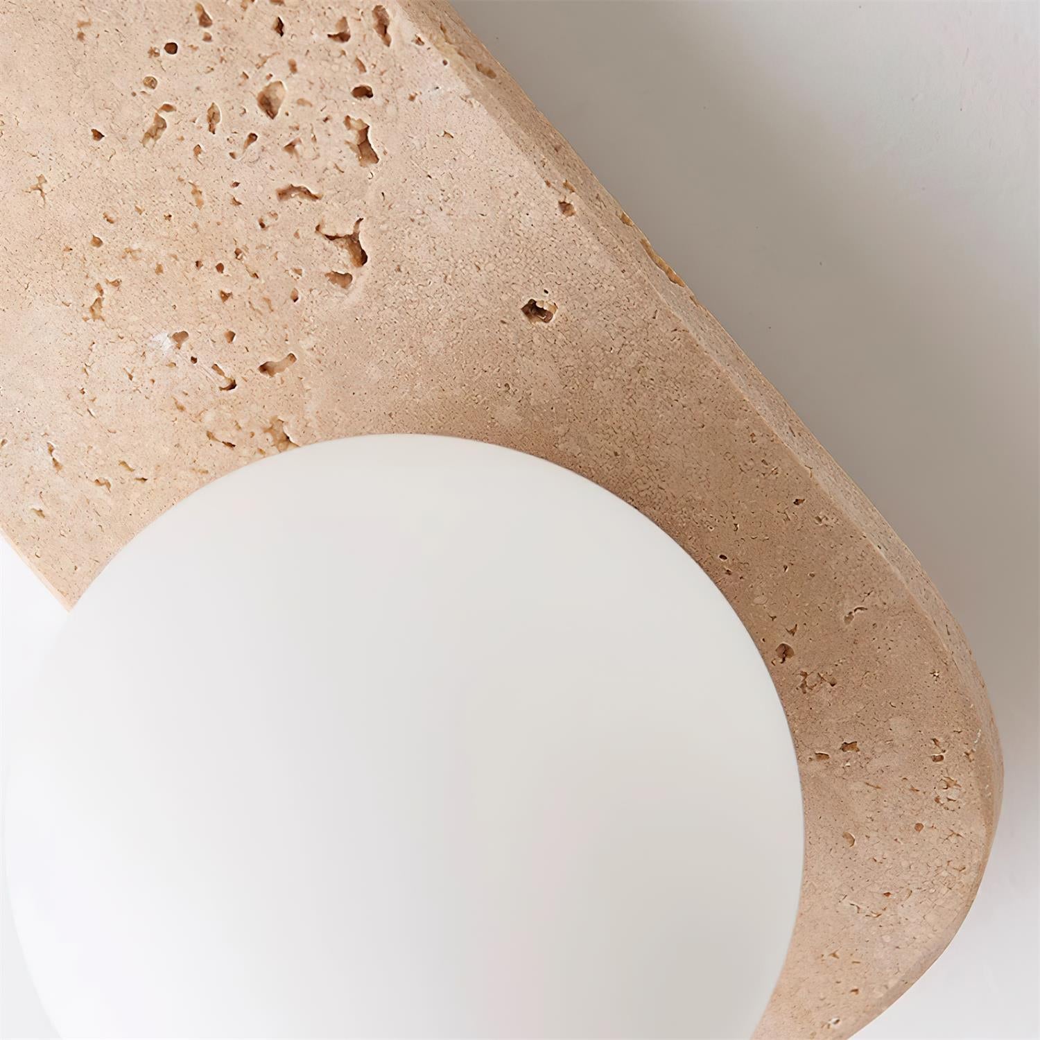 Wandleuchte Travertin G9 Glas Holz Beige Wohnzimmer Flur Badezimmer Minimalistische Wandleuchte Stimmungslicht Natürliches Design | Restfield