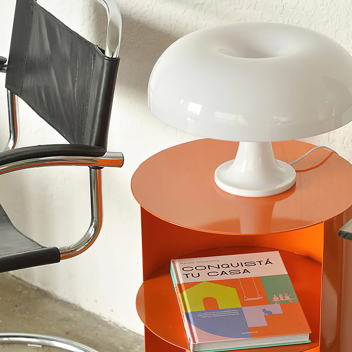 Paddenstoelvormige Tafellamp met 4 Lichtbronnen en Gedimde Retro Sfeer | Sansoti