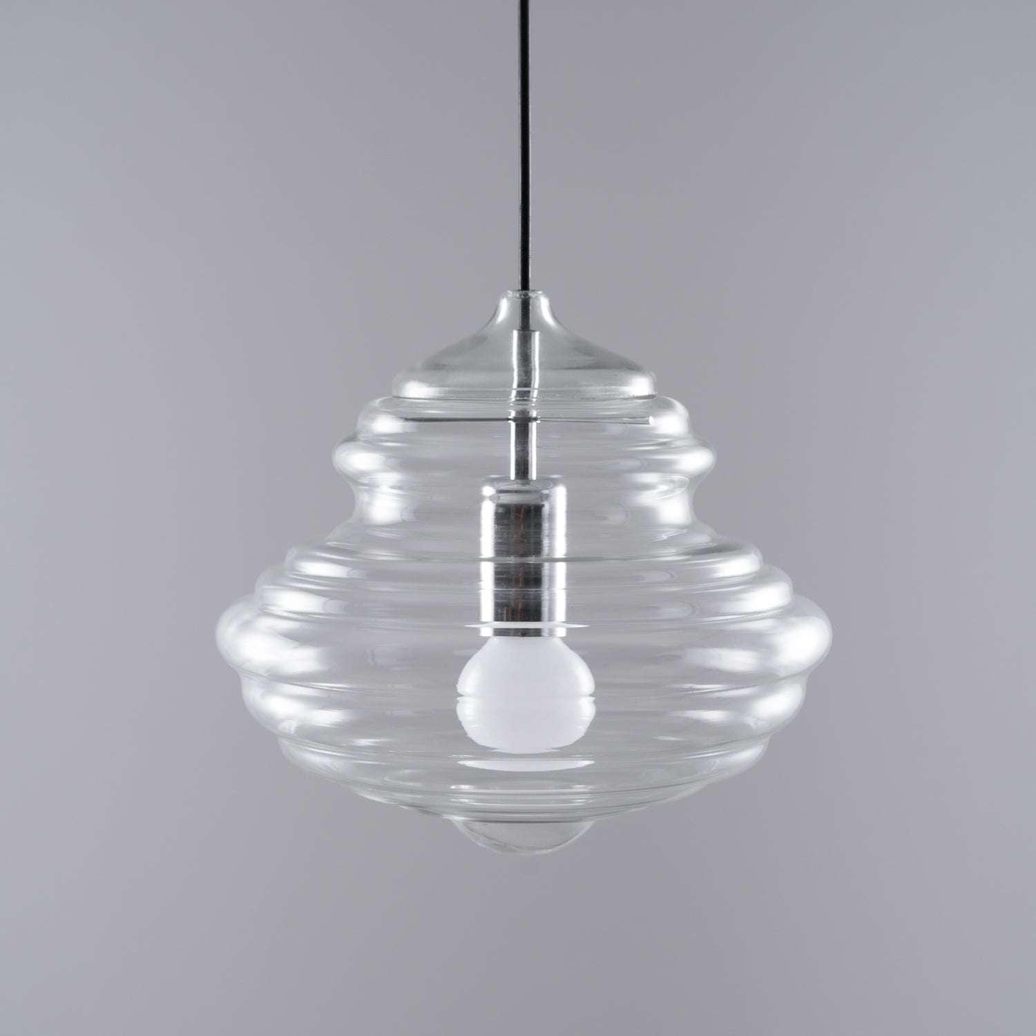 Hanglamp Geïnspireerd op Metropolitan Opera met Vloeiende Silhouet – Handgemaakt Glas in Transparant, Opaal of Amber – Verstelbare Draad 150 cm | Sansoti
