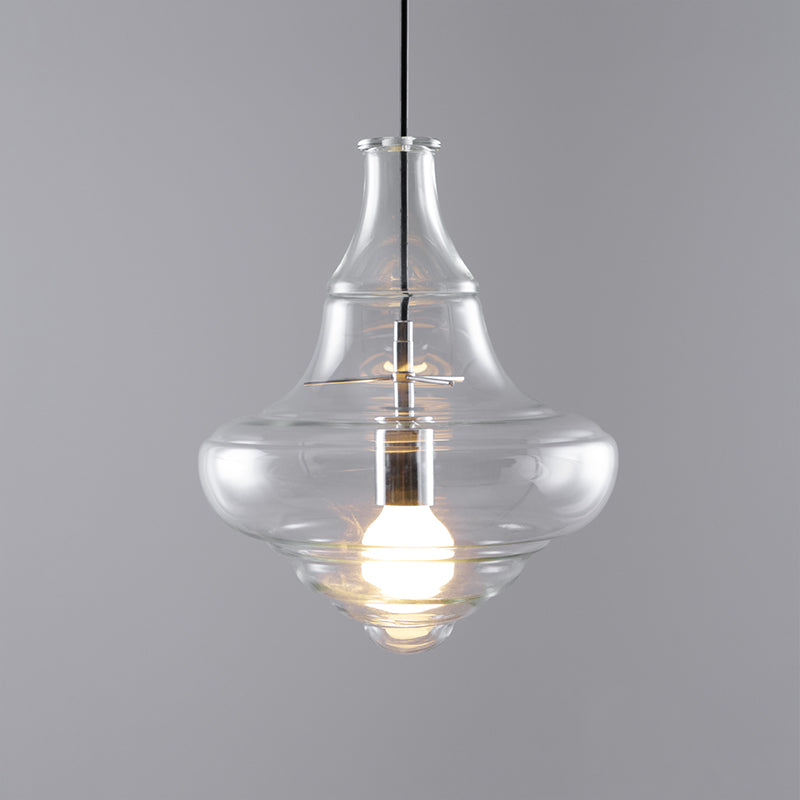 Hanglamp Geïnspireerd op Metropolitan Opera met Vloeiende Silhouet – Handgemaakt Glas in Transparant, Opaal of Amber – Verstelbare Draad 150 cm | Sansoti