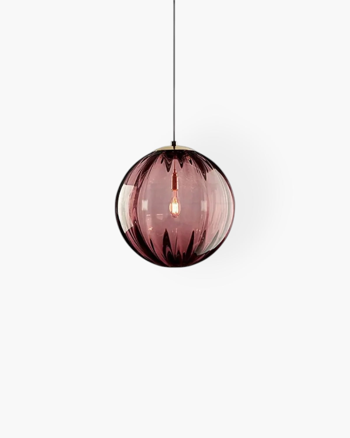 Handgeblazen glazen hanglamp bol met verstelbare kabel grijs blauw bruin rood groen amber 15x22cm 20x25cm sfeerlicht eetkamer woonkamer slaapkamer moderne design verlichting | Sansoti