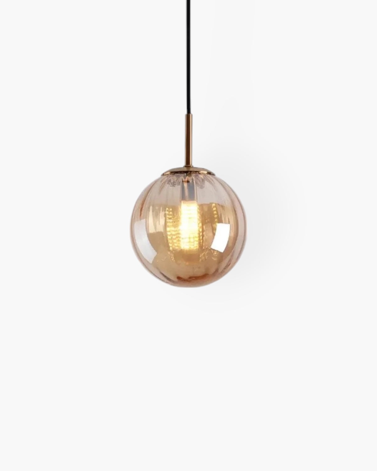 Glazen Hanglamp Bol met Structuur Grijs Bruin Rood Groen Amber Eetkamer Woonkamer | Sansoti