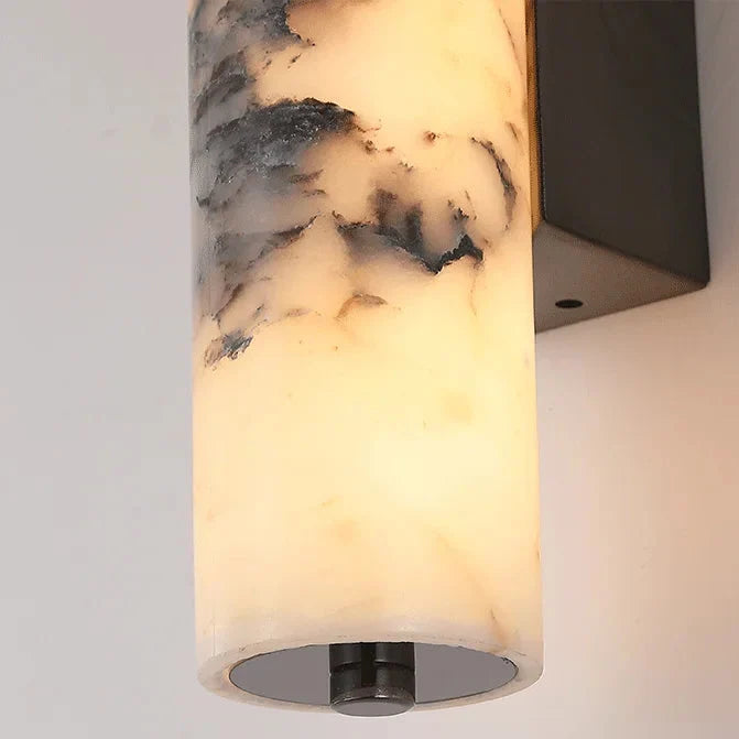 Schmale vertikale Marmor-Wandleuchte LED 28 cm warmweißes Licht Naturstein-Design Flur Schlafzimmer Diele Wohnzimmer | Sansoti