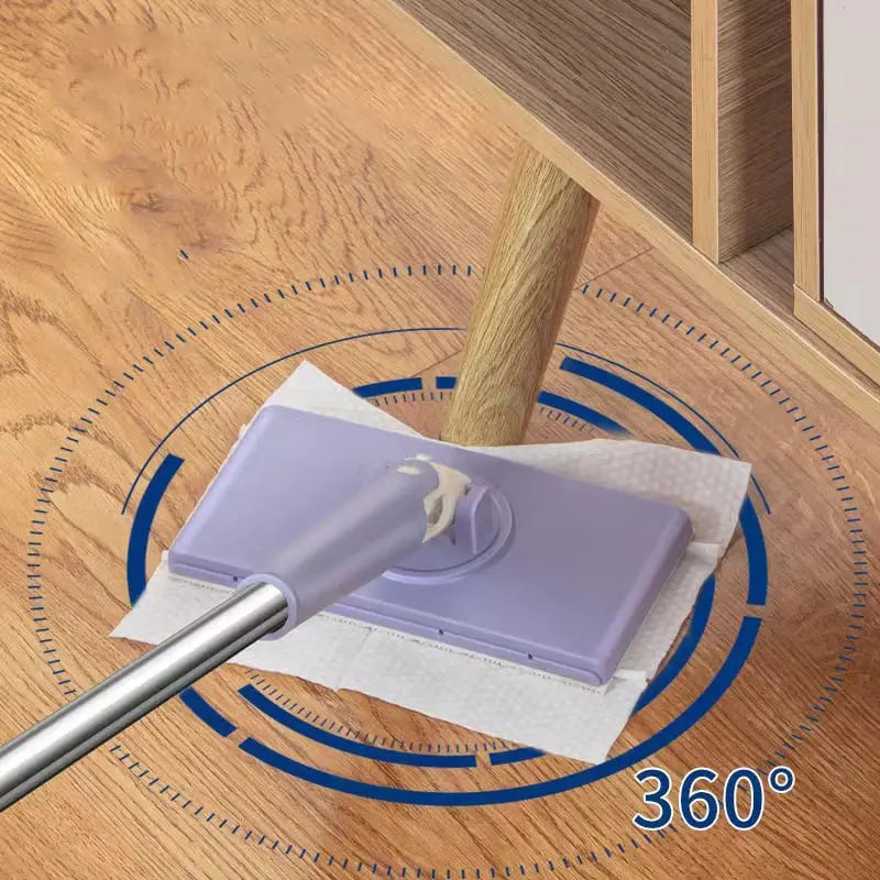 Zwabber 360° Draaibaar Drukknop Tuch Wisselen Zonder Aanraken 71cm PP Edelstaal Keuken Badkamer Tegels Laminaat Parket Compact Mini Dweil Vloerwisser | Sansoti