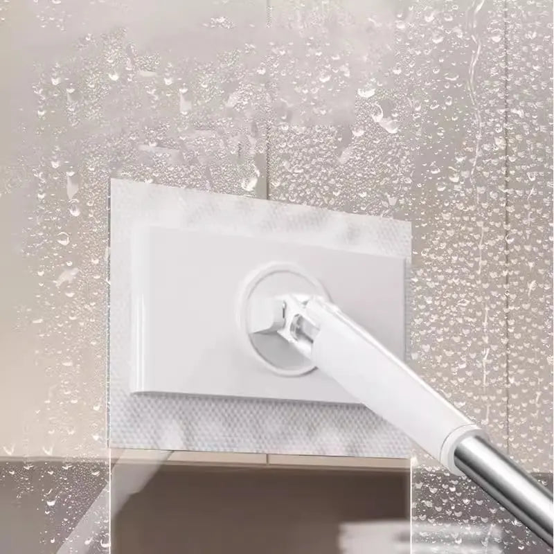 Zwabber 360° Draaibaar Drukknop Tuch Wisselen Zonder Aanraken 71cm PP Edelstaal Keuken Badkamer Tegels Laminaat Parket Compact Mini Dweil Vloerwisser | Sansoti