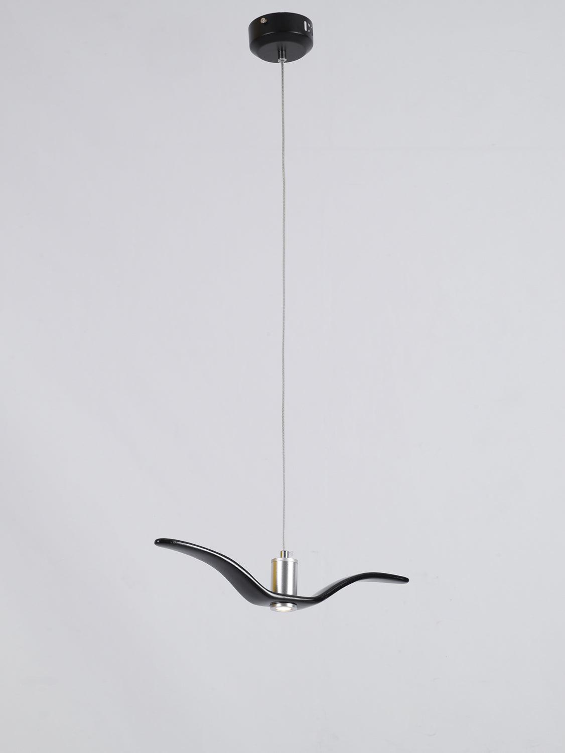 Suspension LED Design Oiseau Résine Aluminium Blanc Noir 3000K 4000K 6000K Salon Suspension Minimaliste Organique Plafonnier | Restfield