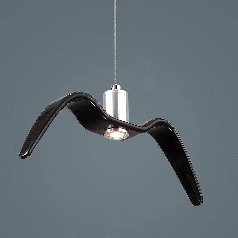 Suspension LED Design Oiseau Résine Aluminium Blanc Noir 3000K 4000K 6000K Salon Suspension Minimaliste Organique Plafonnier | Restfield