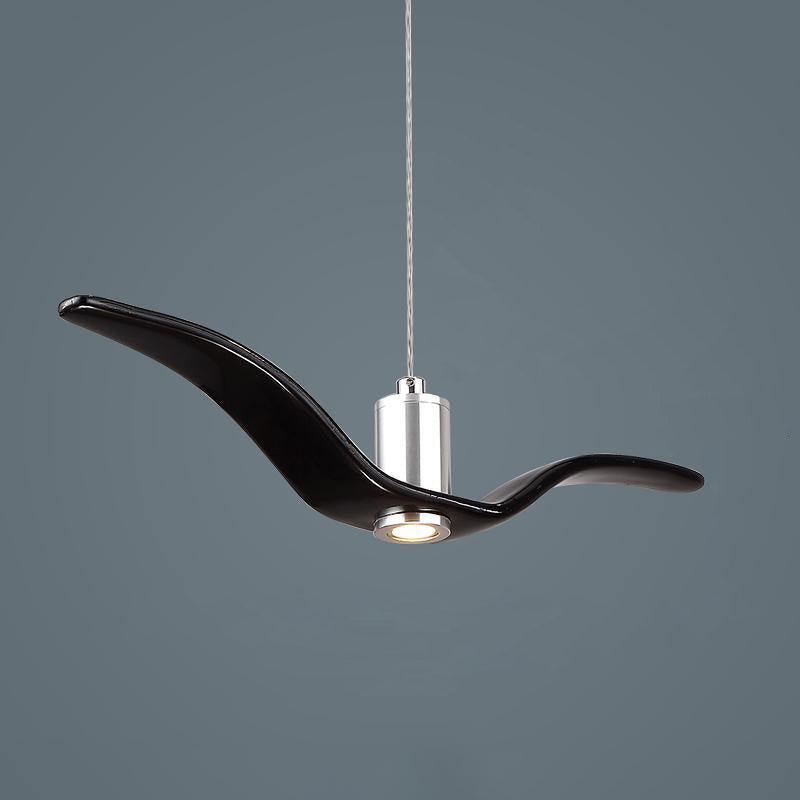 Suspension LED Design Oiseau Résine Aluminium Blanc Noir 3000K 4000K 6000K Salon Suspension Minimaliste Organique Plafonnier | Restfield