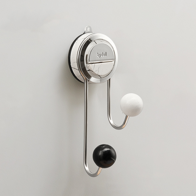 Zuignap Toiletrolhouder met Houtnerf Design Zonder Boren RVS voor Gladde Oppervlakken | Sansoti