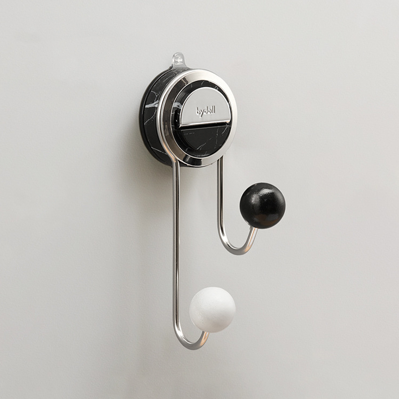 Zuignap Toiletrolhouder met Houtnerf Design Zonder Boren RVS voor Gladde Oppervlakken | Sansoti
