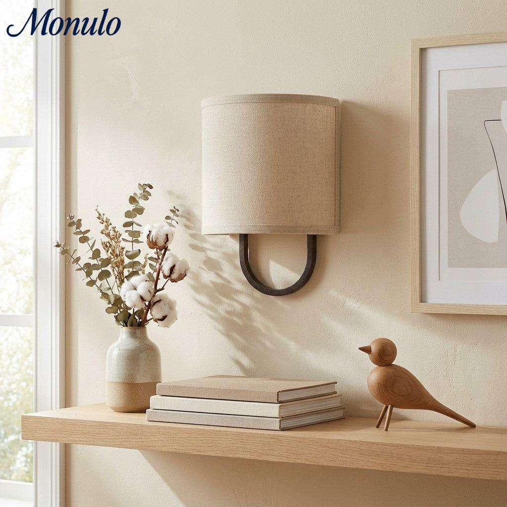 Wandlamp Stoffen Kap – Moderne Slaapkamer Wandverlichting voor Sfeervolle Ambiance | Sansoti