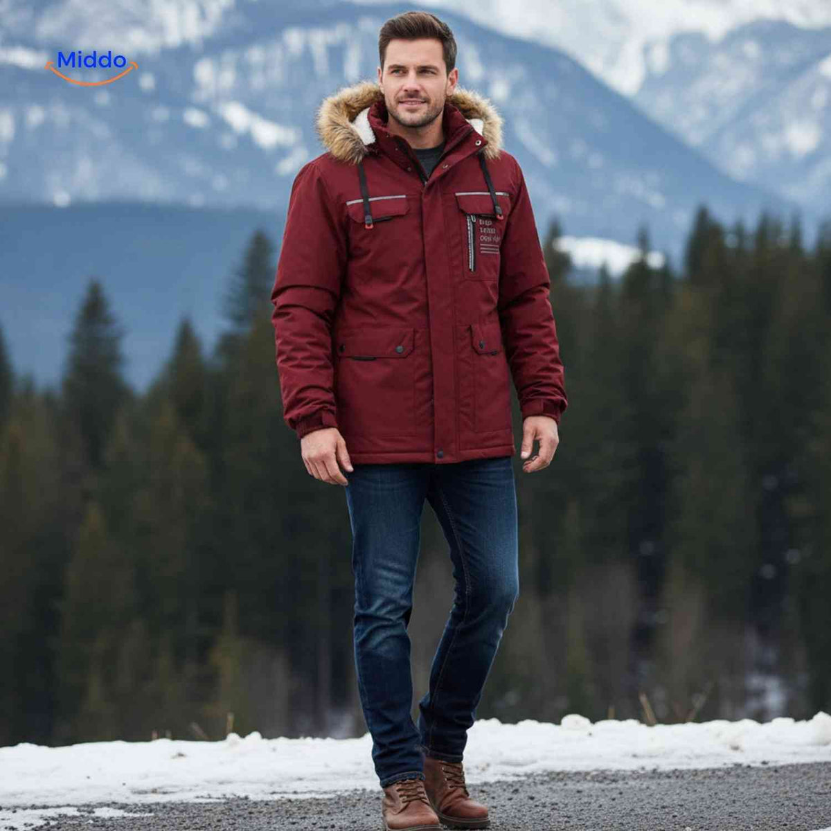 Waterdichte Heren Parka met Capuchon Ademend Windbestendig Lente Herfst Regular Fit Casual Outdoorjas | Sansoti