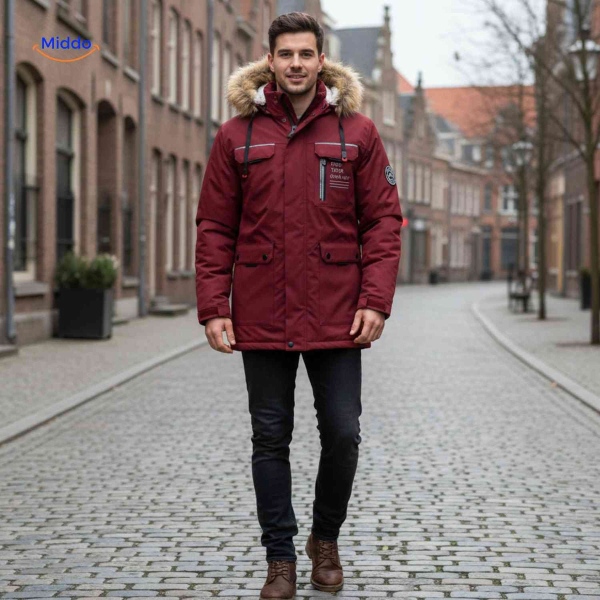 Waterdichte Heren Parka met Capuchon Ademend Windbestendig Lente Herfst Regular Fit Casual Outdoorjas | Sansoti