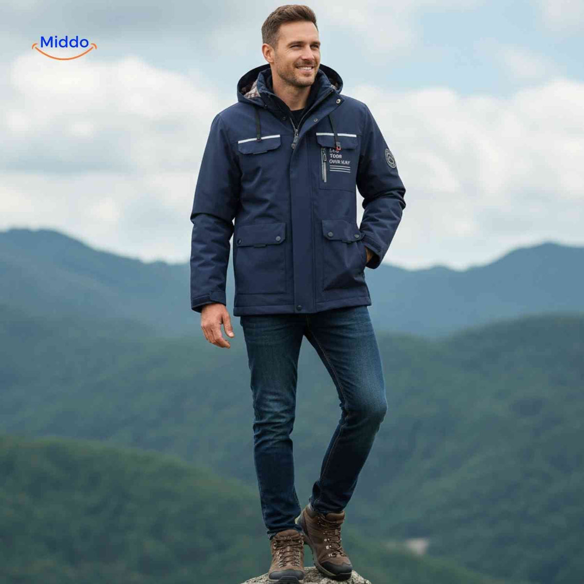 Waterdichte Heren Parka met Capuchon Ademend Windbestendig Lente Herfst Regular Fit Casual Outdoorjas | Sansoti