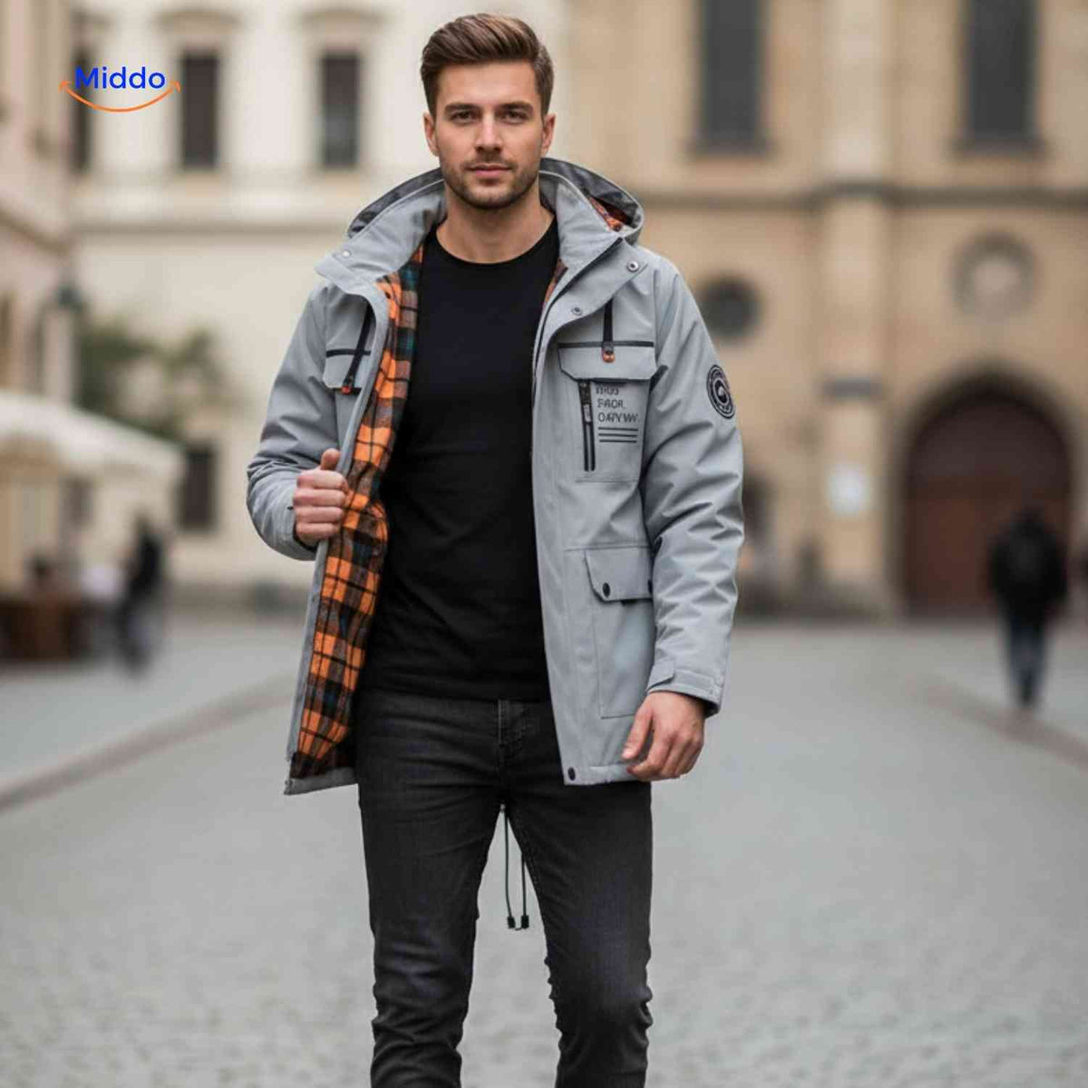 Waterdichte Heren Parka met Capuchon Ademend Windbestendig Lente Herfst Regular Fit Casual Outdoorjas | Sansoti