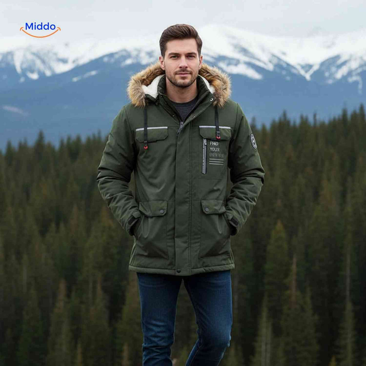 Waterdichte Heren Parka met Capuchon Ademend Windbestendig Lente Herfst Regular Fit Casual Outdoorjas | Sansoti