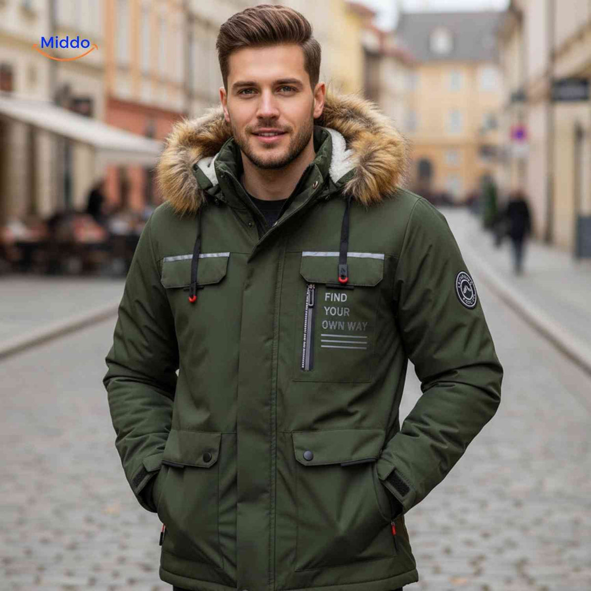Waterdichte Heren Parka met Capuchon Ademend Windbestendig Lente Herfst Regular Fit Casual Outdoorjas | Sansoti