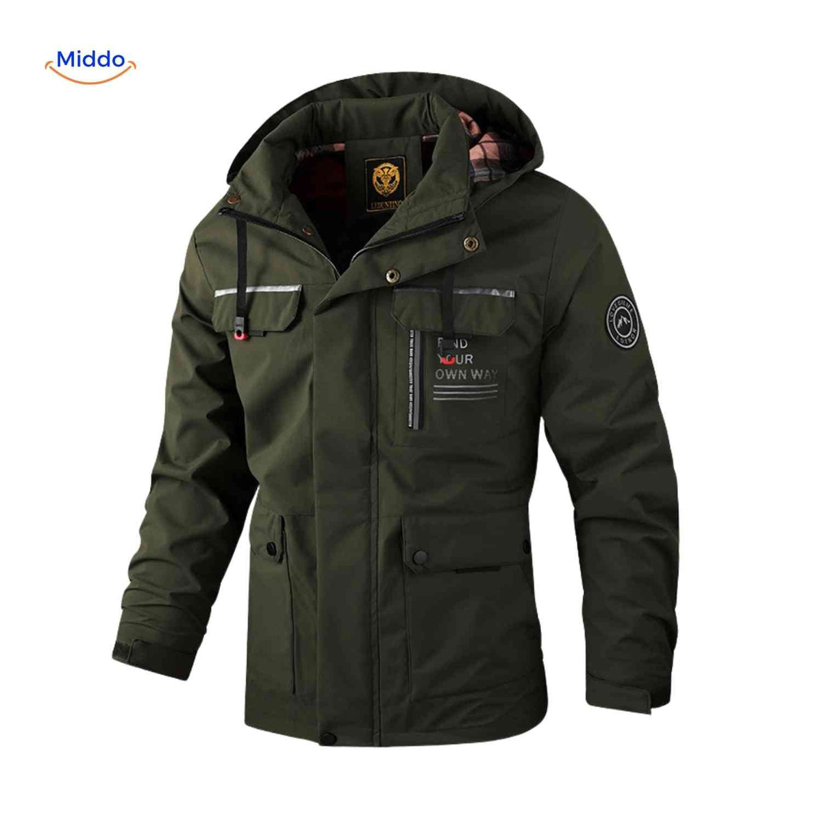 Waterdichte Heren Parka met Capuchon Ademend Windbestendig Lente Herfst Regular Fit Casual Outdoorjas | Sansoti