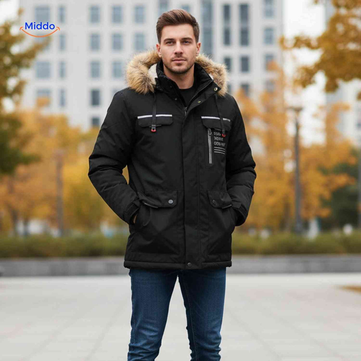 Waterdichte Heren Parka met Capuchon Ademend Windbestendig Lente Herfst Regular Fit Casual Outdoorjas | Sansoti